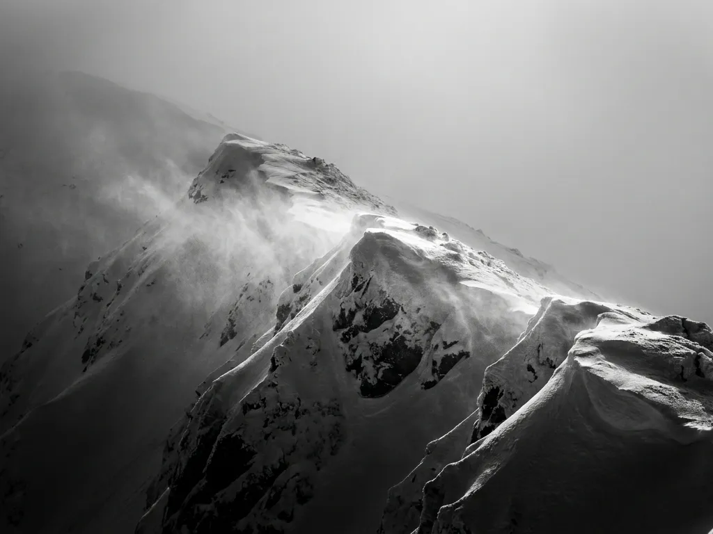 Snowy mountain ridge close up 20260914121606