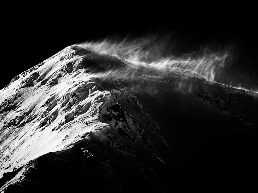 Snowy mountain ridge close up 20260914121801